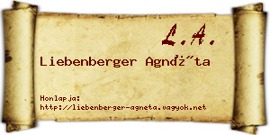 Liebenberger Agnéta névjegykártya